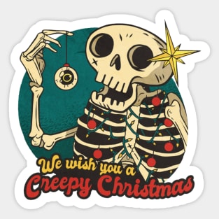 Skeleton Christmas Cartoon Sticker